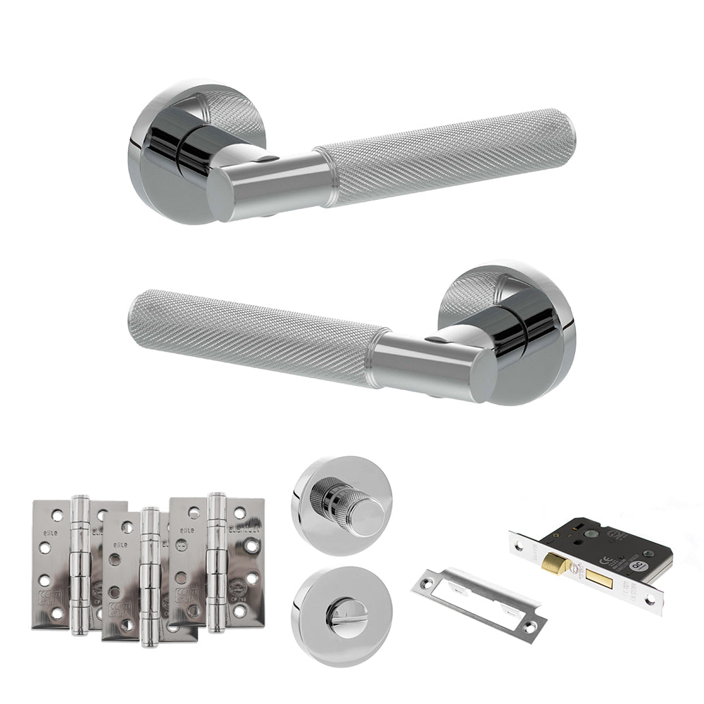 Senza Pari Rosarno Door Handle Pack in Polished Chrome