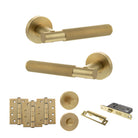 Senza Pari Rosarno Door Handle Pack in Satin Brass