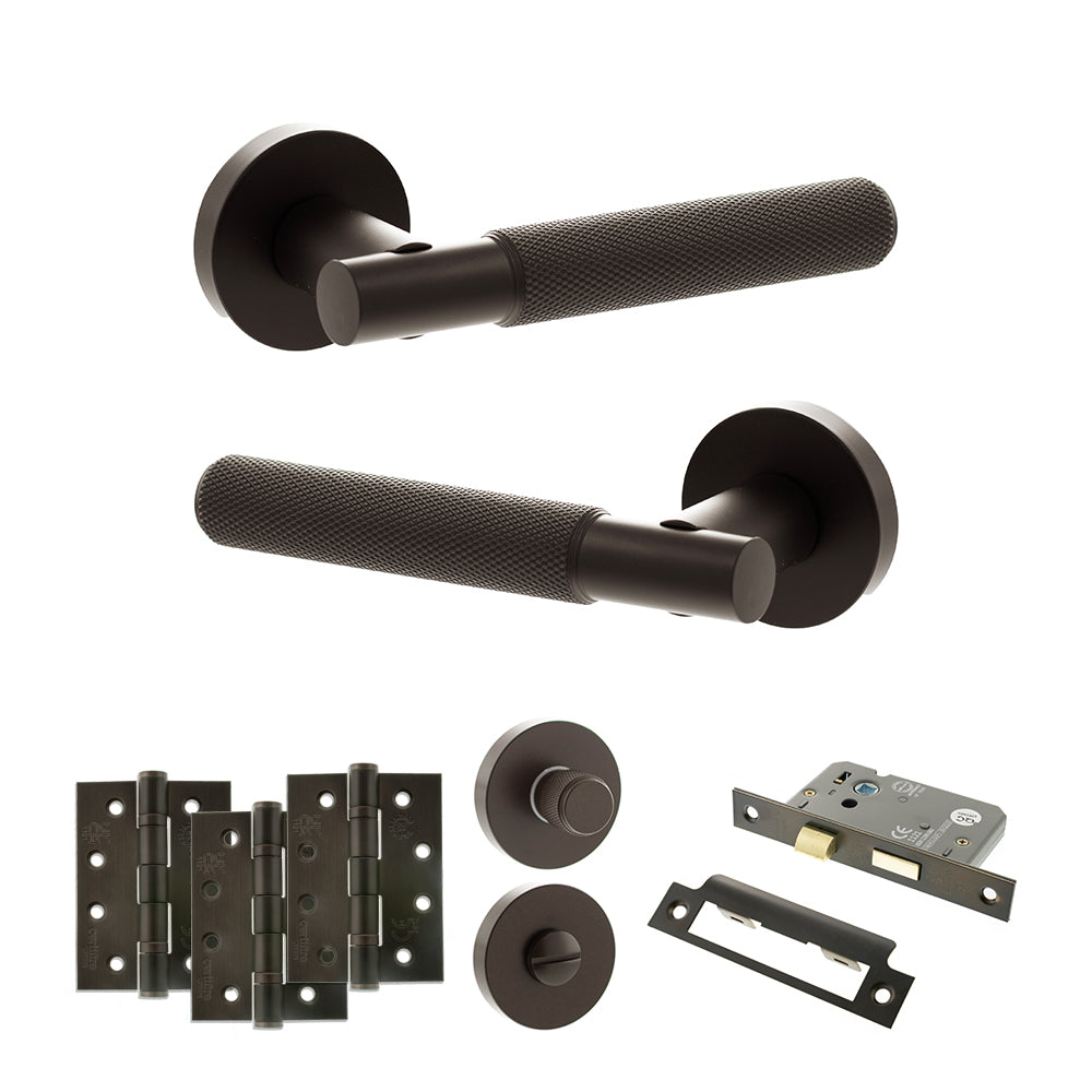 Senza Pari Rosarno Door Handle Pack in Urban Dark Bronze