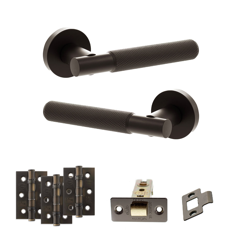 Senza Pari Rosarno Door Handle Pack in Urban Dark Bronze