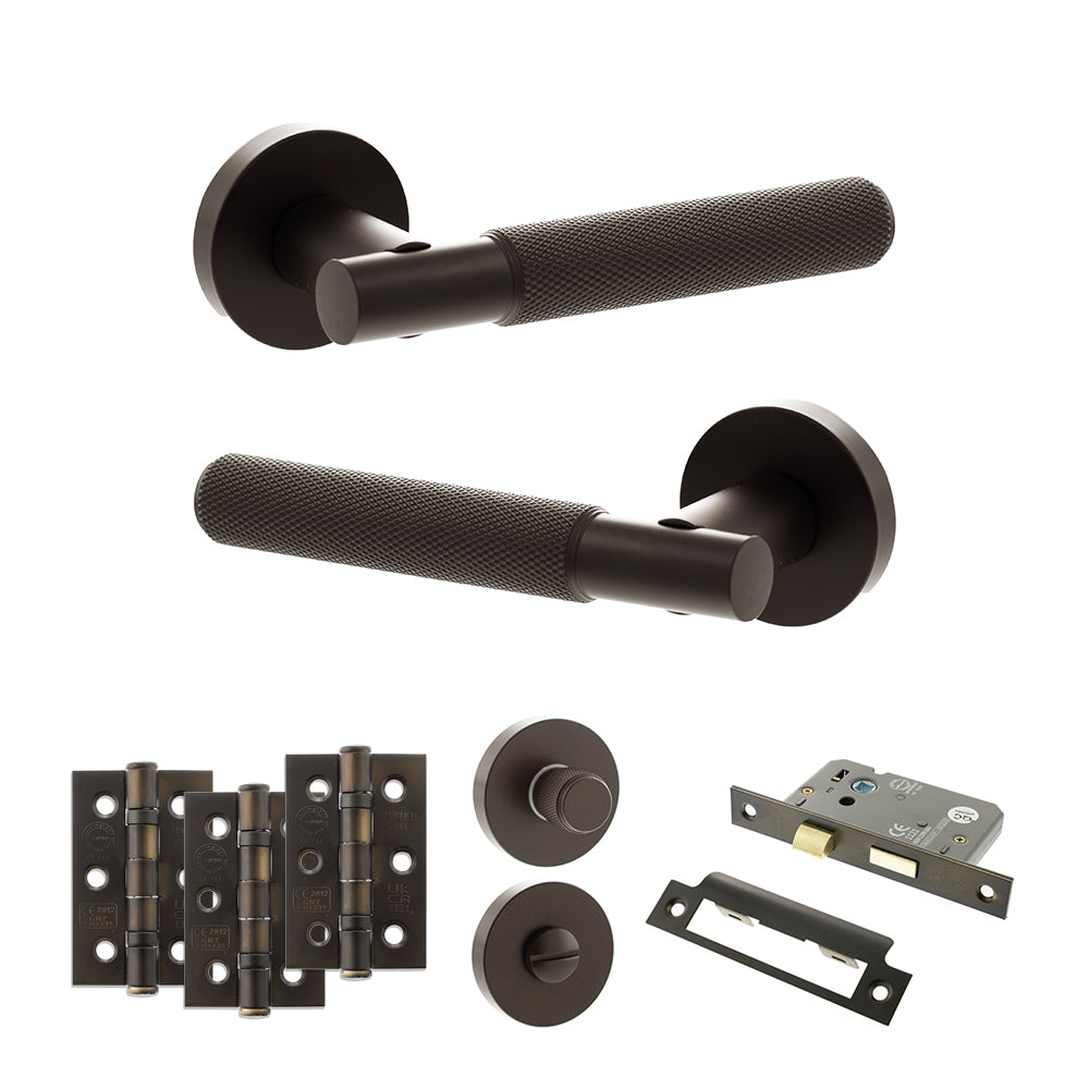 Senza Pari Rosarno Door Handle Pack in Urban Dark Bronze