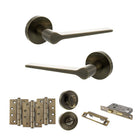 Senza Pari Laviano Door Handle Pack in Antique Brass