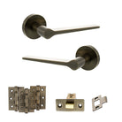 Senza Pari Laviano Door Handle Pack in Antique Brass