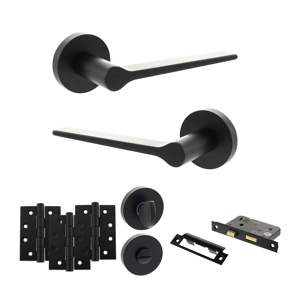 Senza Pari Laviano Door Handle Pack in Matt Black