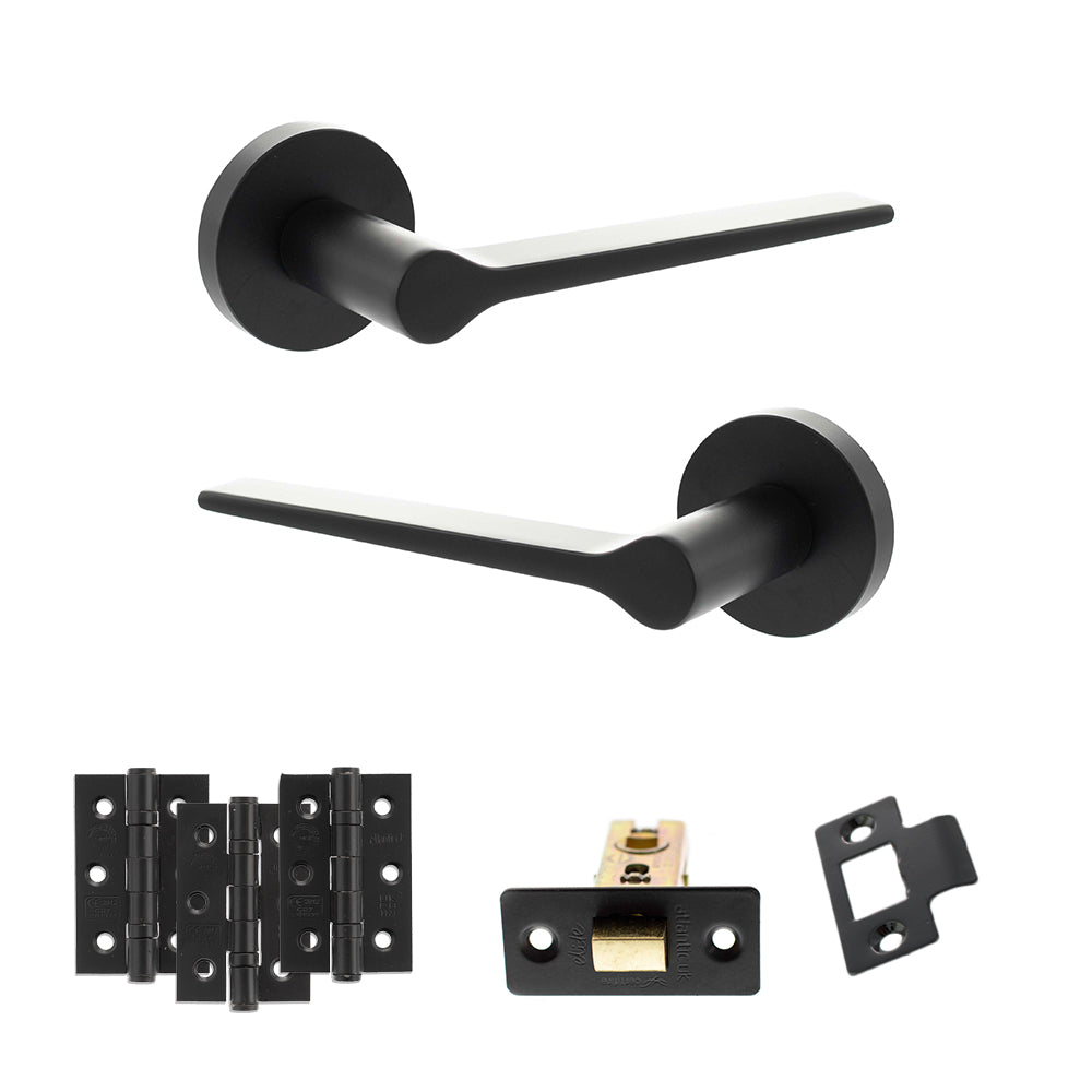 Senza Pari Laviano Door Handle Pack in Matt Black