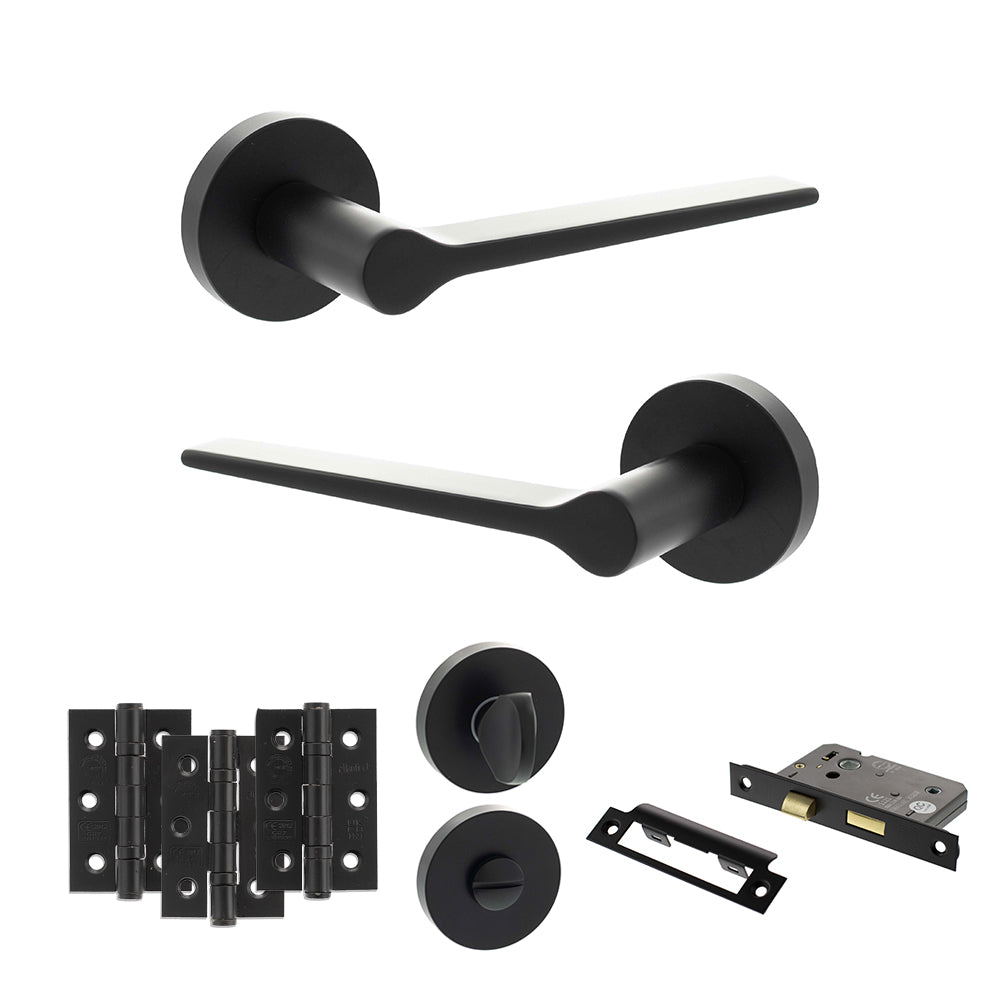 Senza Pari Laviano Door Handle Pack in Matt Black