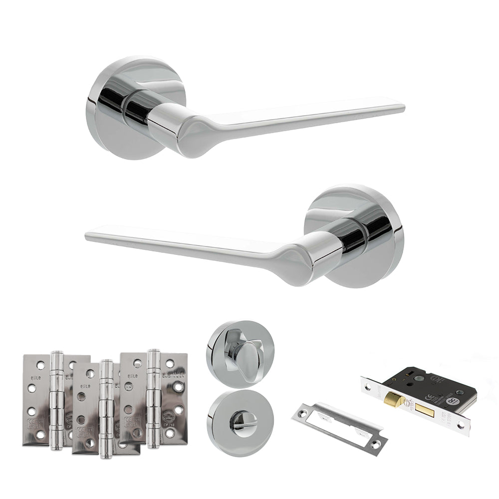 Senza Pari Laviano Door Handle Pack in Polished Chrome