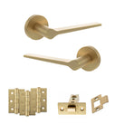 Senza Pari Laviano Door Handle Pack in Satin Brass
