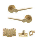 Senza Pari Laviano Door Handle Pack in Satin Brass