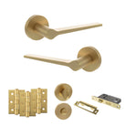 Senza Pari Laviano Door Handle Pack in Satin Brass