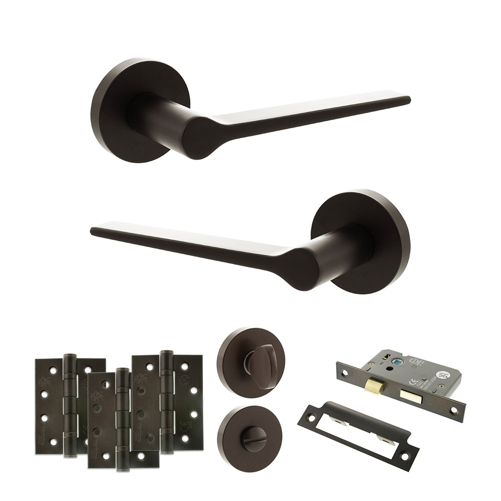 Senza Pari Laviano Door Handle Pack in Urban Dark Bronze