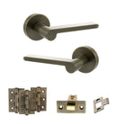Senza Pari Darrio Door Handle Pack in Antique Brass