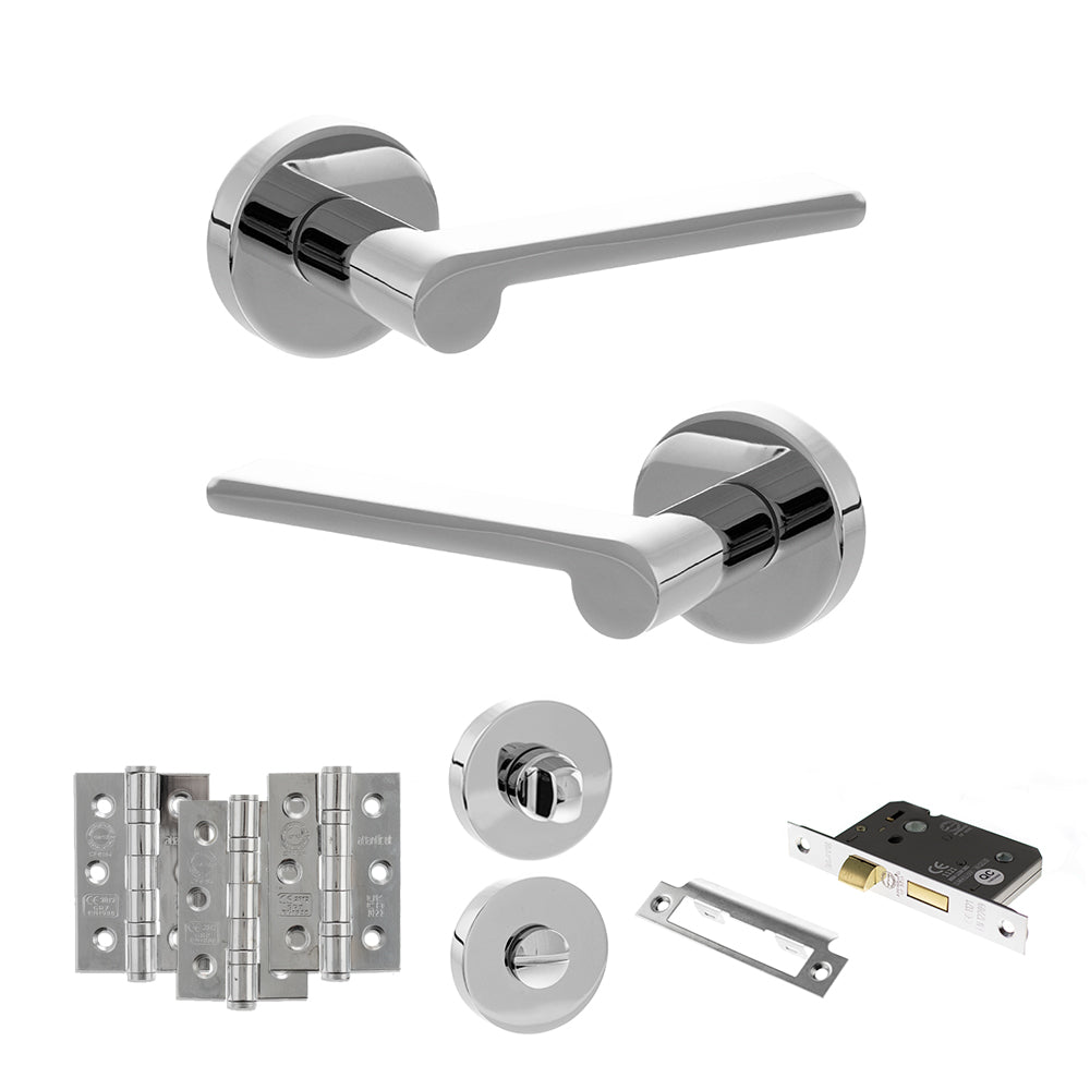 Senza Pari Darrio Door Handle Pack in Polished Chrome