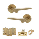Senza Pari Darrio Door Handle Pack in Satin Brass