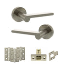 Senza Pari Darrio Door Handle Pack in Satin Nickel