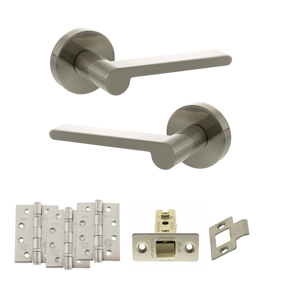Senza Pari Darrio Door Handle Pack in Satin Nickel