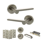Senza Pari Darrio Door Handle Pack in Satin Nickel