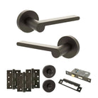 Senza Pari Darrio Door Handle Pack in Urban Dark Bronze