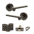 Senza Pari Darrio Door Handle Pack in Urban Dark Bronze