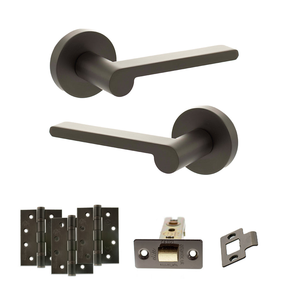 Senza Pari Darrio Door Handle Pack in Urban Dark Bronze