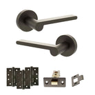 Senza Pari Darrio Door Handle Pack in Urban Dark Bronze