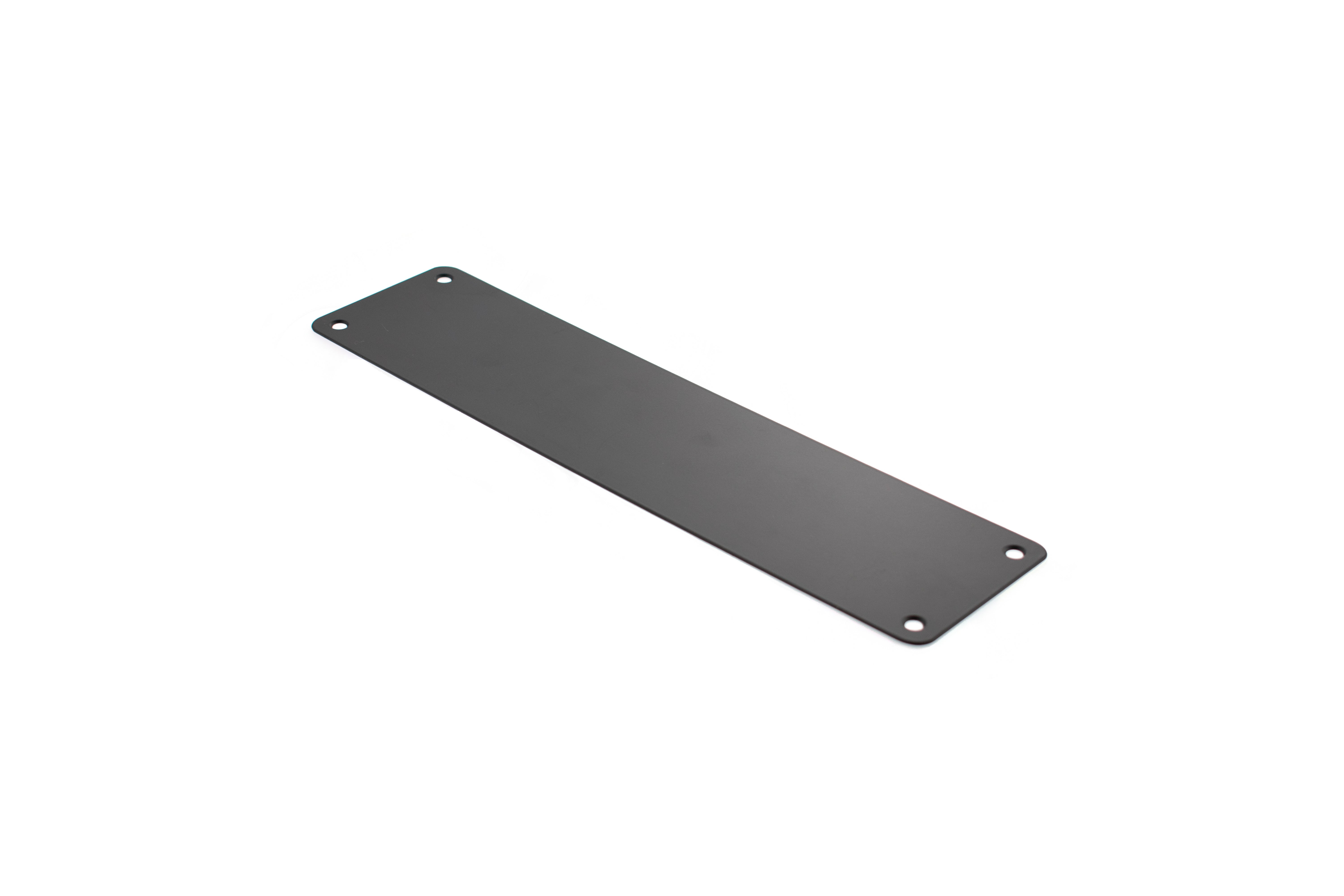 Atlantic Finger Plate Radius Corner Pre drilled with screws 300mm x 75mm - Matt Black