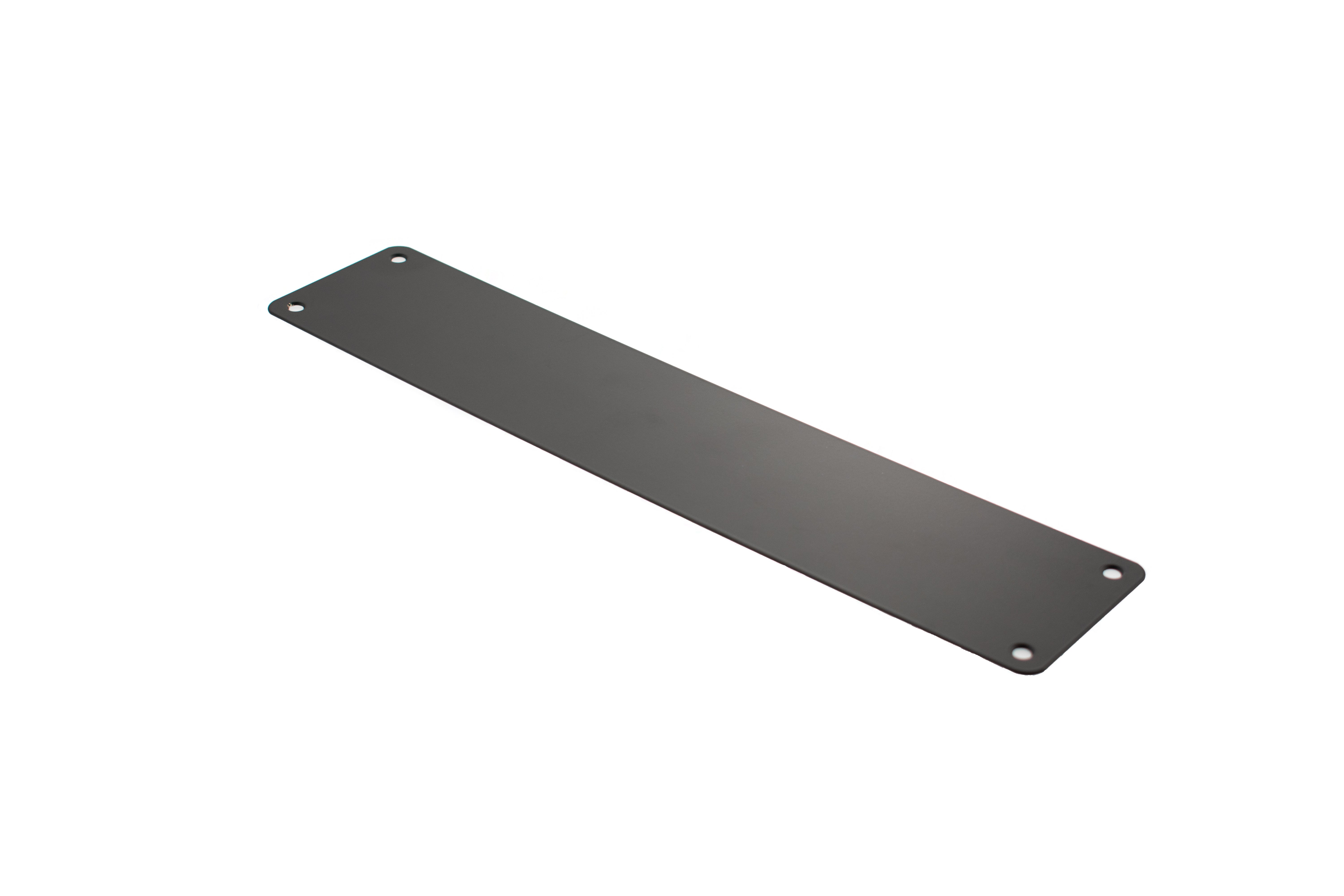 Atlantic Finger Plate Radius Corner Pre drilled with screws 350mm x 75mm - Matt Black