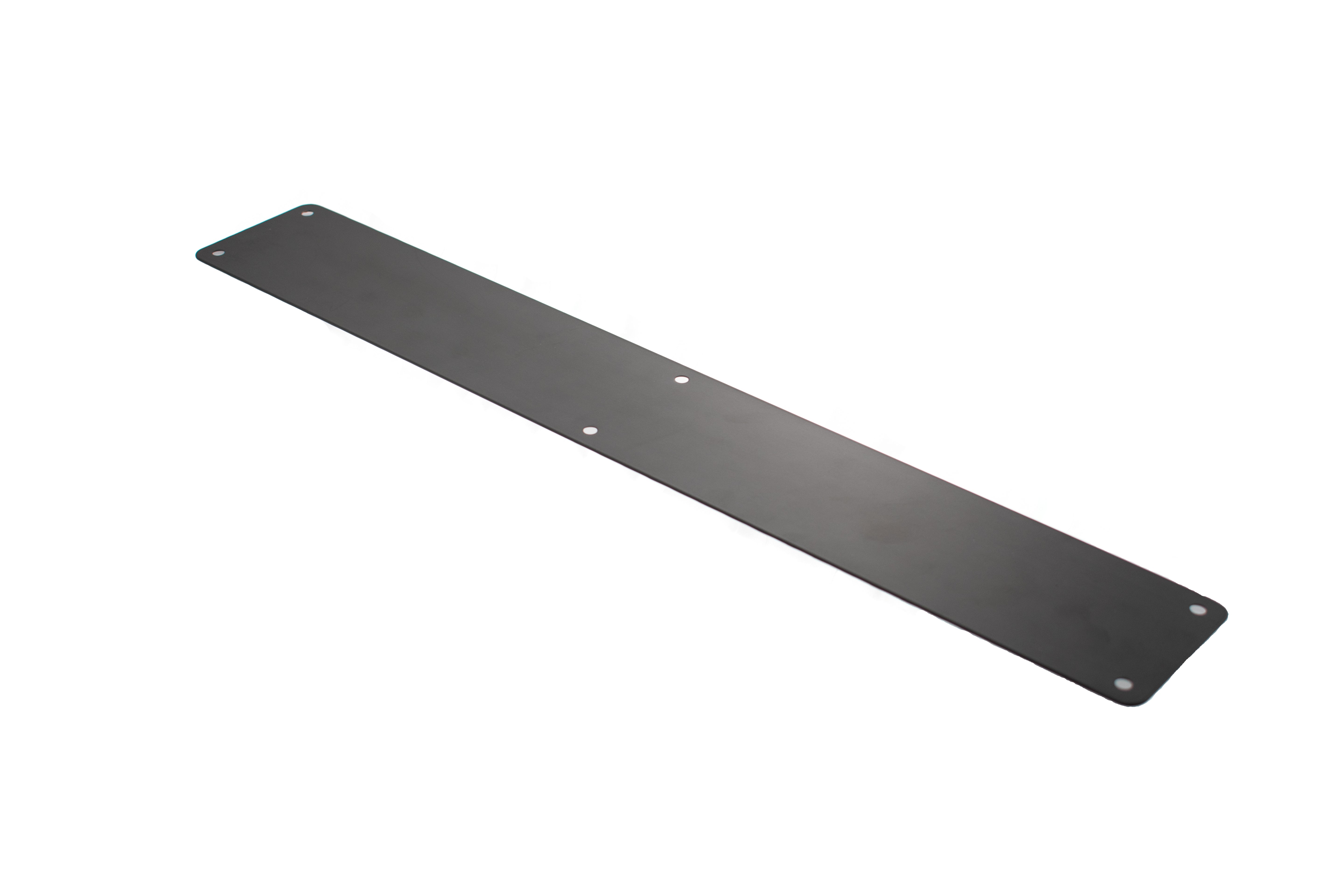 Atlantic Finger Plate Radius Corner Pre drilled with screws 700mm x 85mm - Matt Black