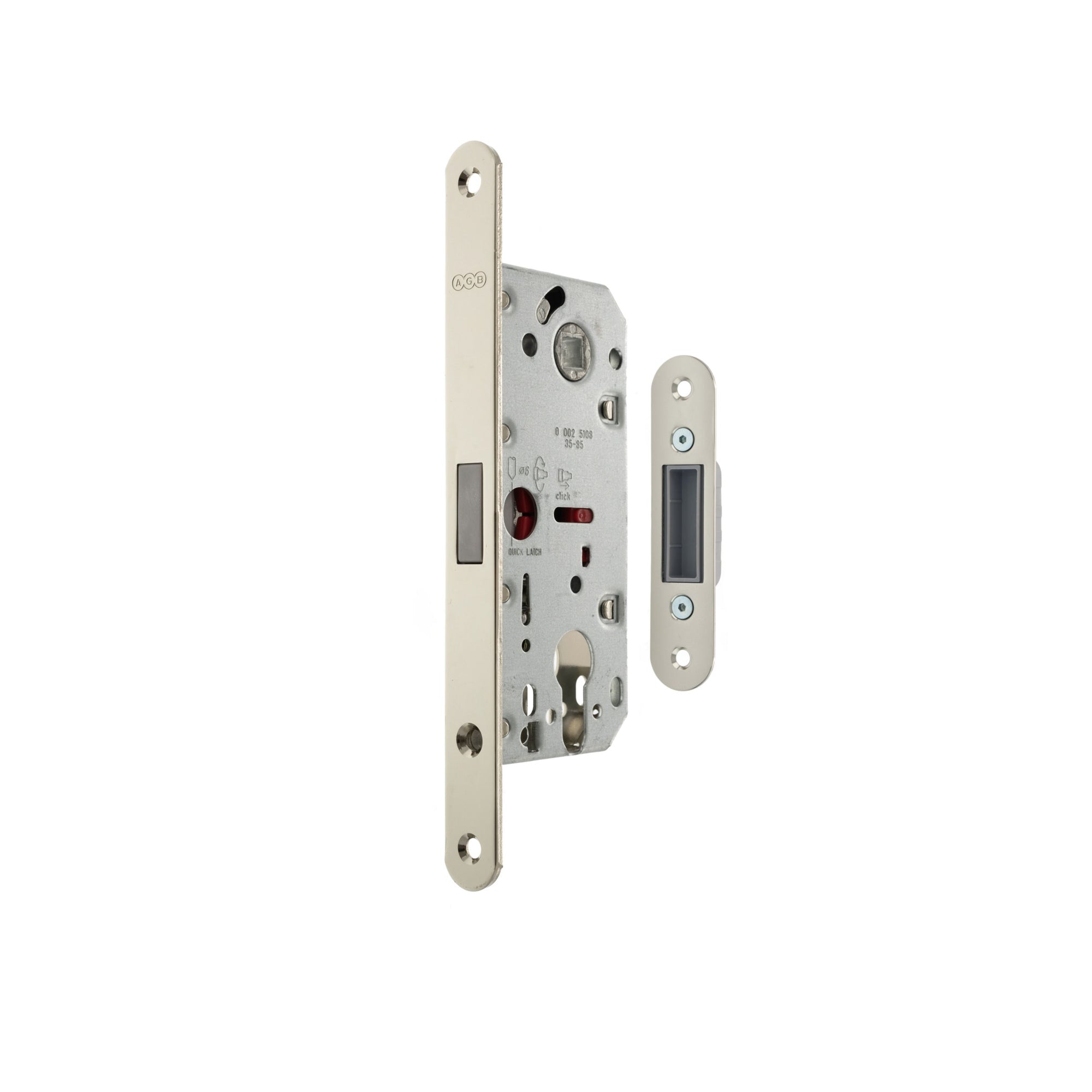 AGB Polaris 2XT Magnetic Euro Profile Sashlock with adjustable strikeplate 35mm backset - Polished Chrome 