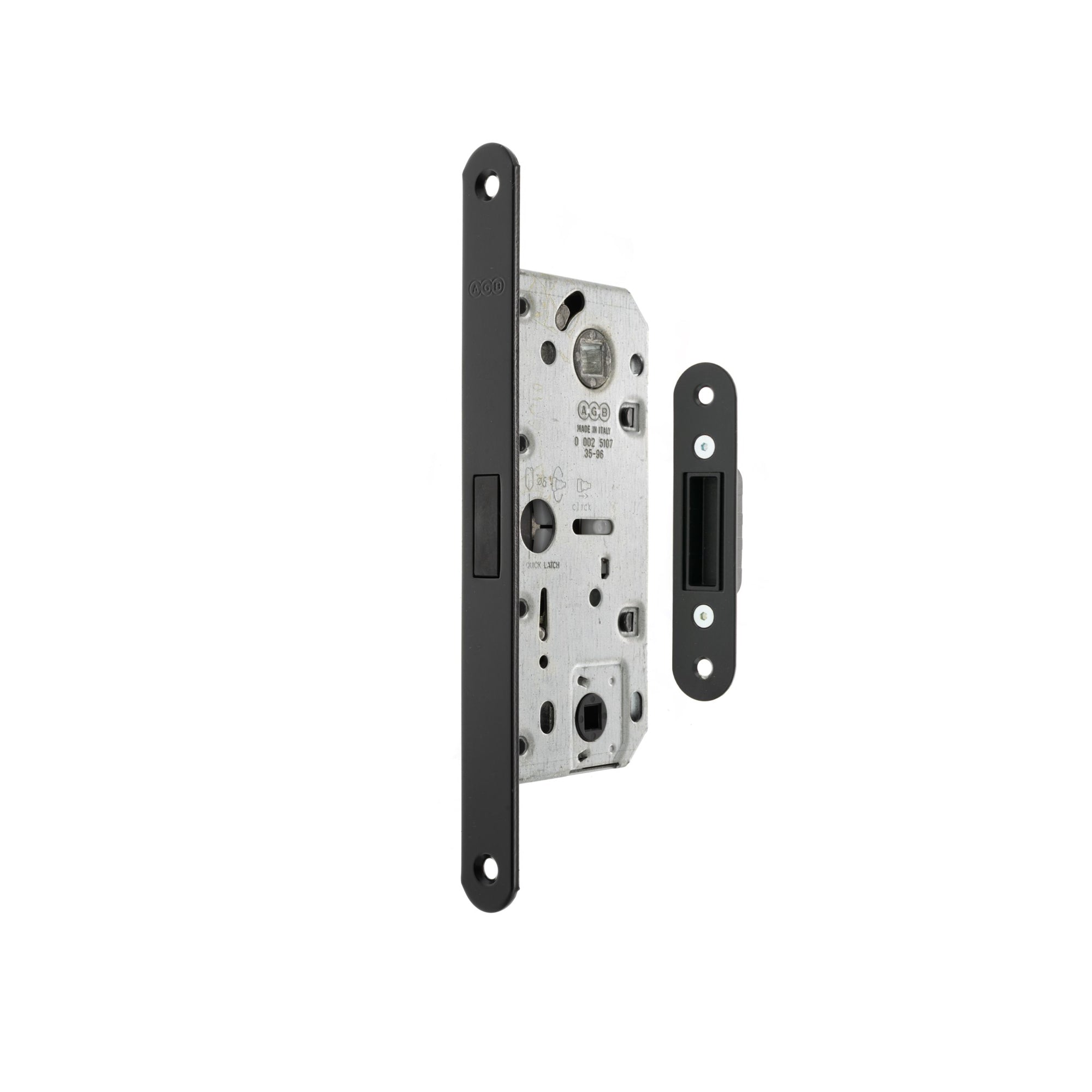 AGB Polaris 2XT Magnetic Bathroom Lock with adjustable strikeplate 35mm backset - Matt Black