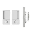AGB Wave Flush Door Handle & Bathroom Lock Set - White