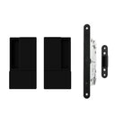 AGB Wave Flush Door Handle & Euro Profile Lock Set - Matt Black