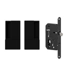 AGB Wave Flush Pocket Door Handle & Euro Profile Lock Set - Matt Black
