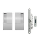 AGB Wave Flush Door Handle & Euro Profile Lock Set - Satin Chrome