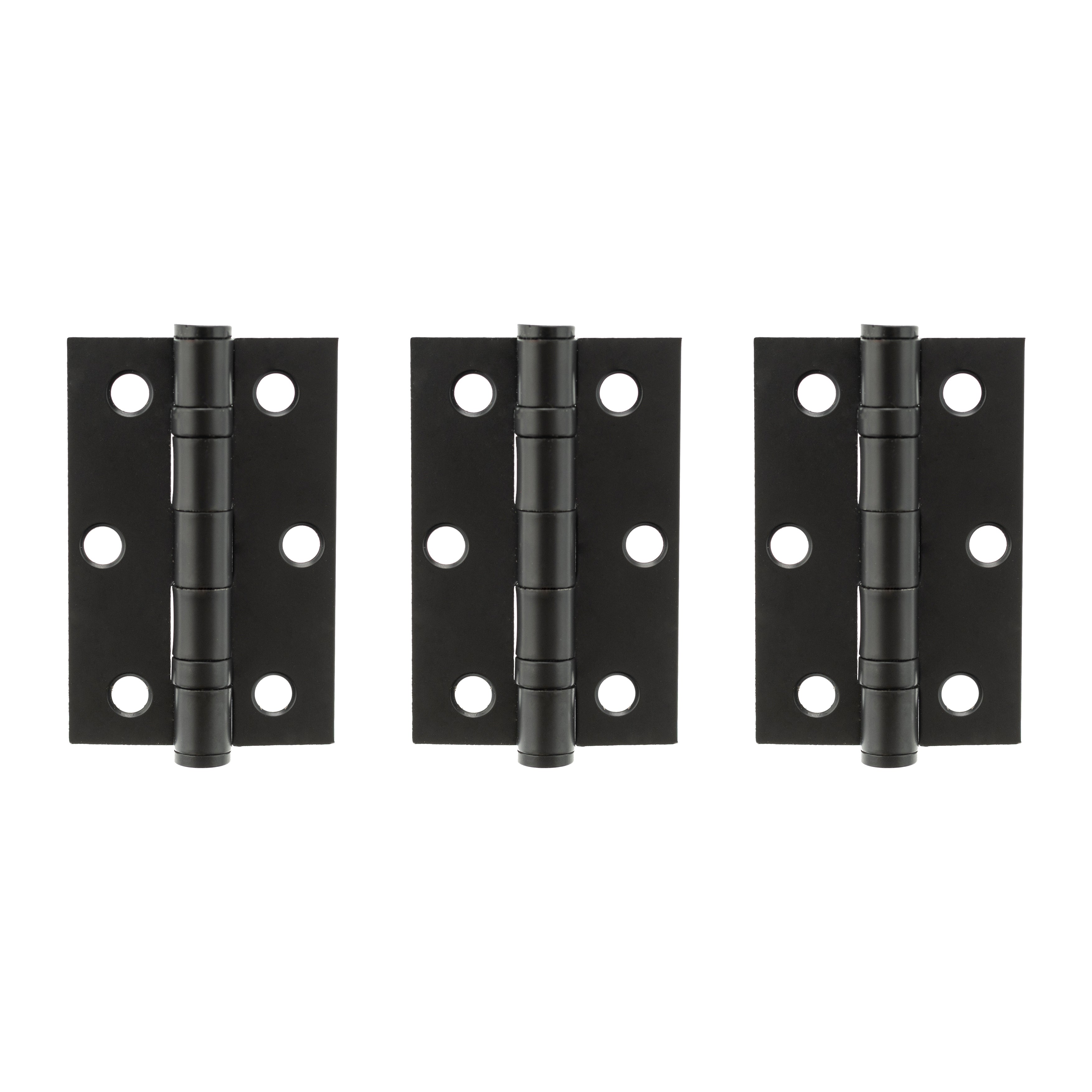 Atlantic Ball Bearing Hinges 3" x 2" x 2mm set of 3 - Matt Black