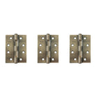 Atlantic Ball Bearing Hinges Grade 11 Fire Rated 4" x 3" x 2.5mm set of 3 - Antique Brass