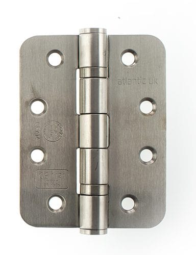 Atlantic Radius Corner Ball Bearing Hinges Grade 13 Fire Rated 4" X 3" X 3mm - Satin Stainless Steel
