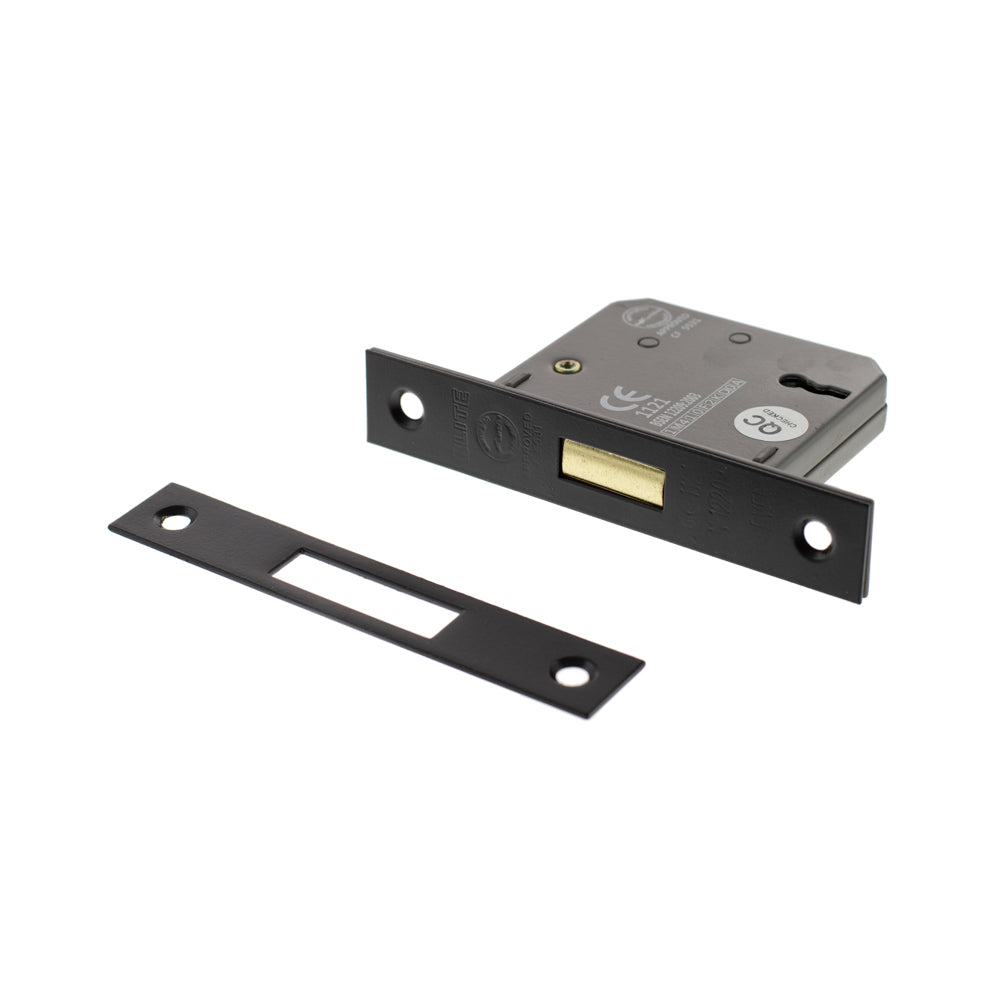 Atlantic 3 Lever Key Deadlock [CE] 2.5" - Matt Black