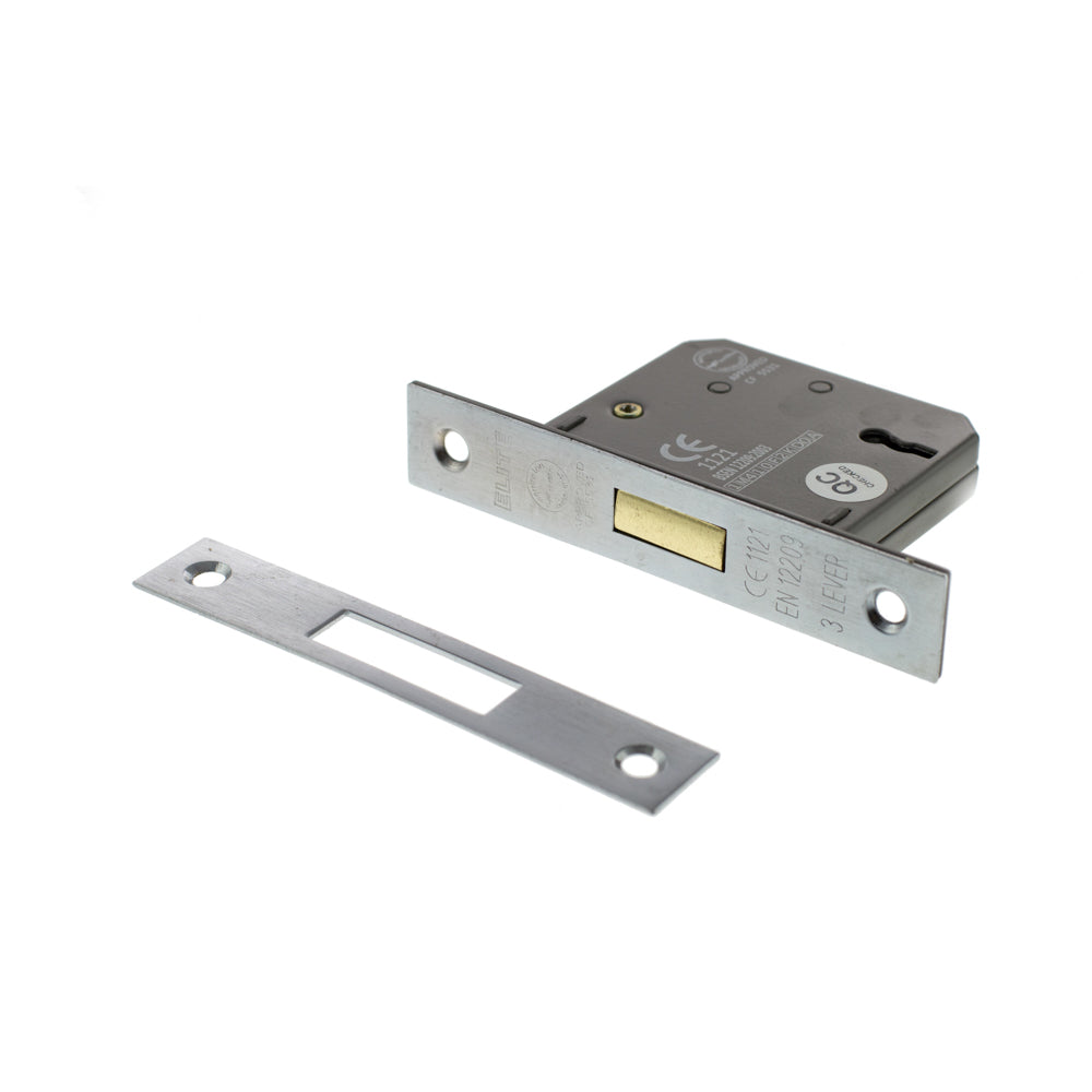 Atlantic 3 Lever Key Deadlock [CE] 2.5" - Satin Chrome
