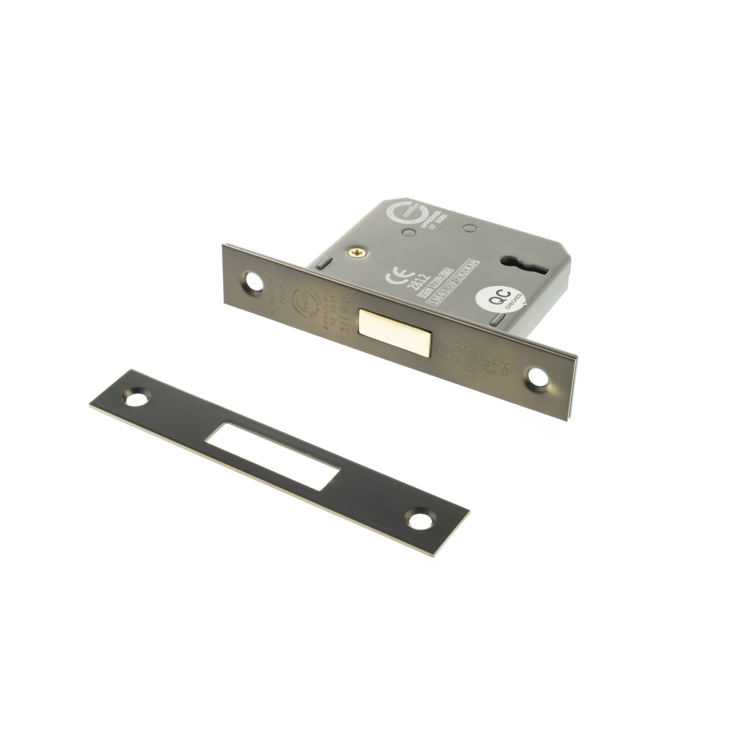 Atlantic 3 Lever Key Deadlock [CE] Keyed Alike 2.5" - Urban Dark Bronze