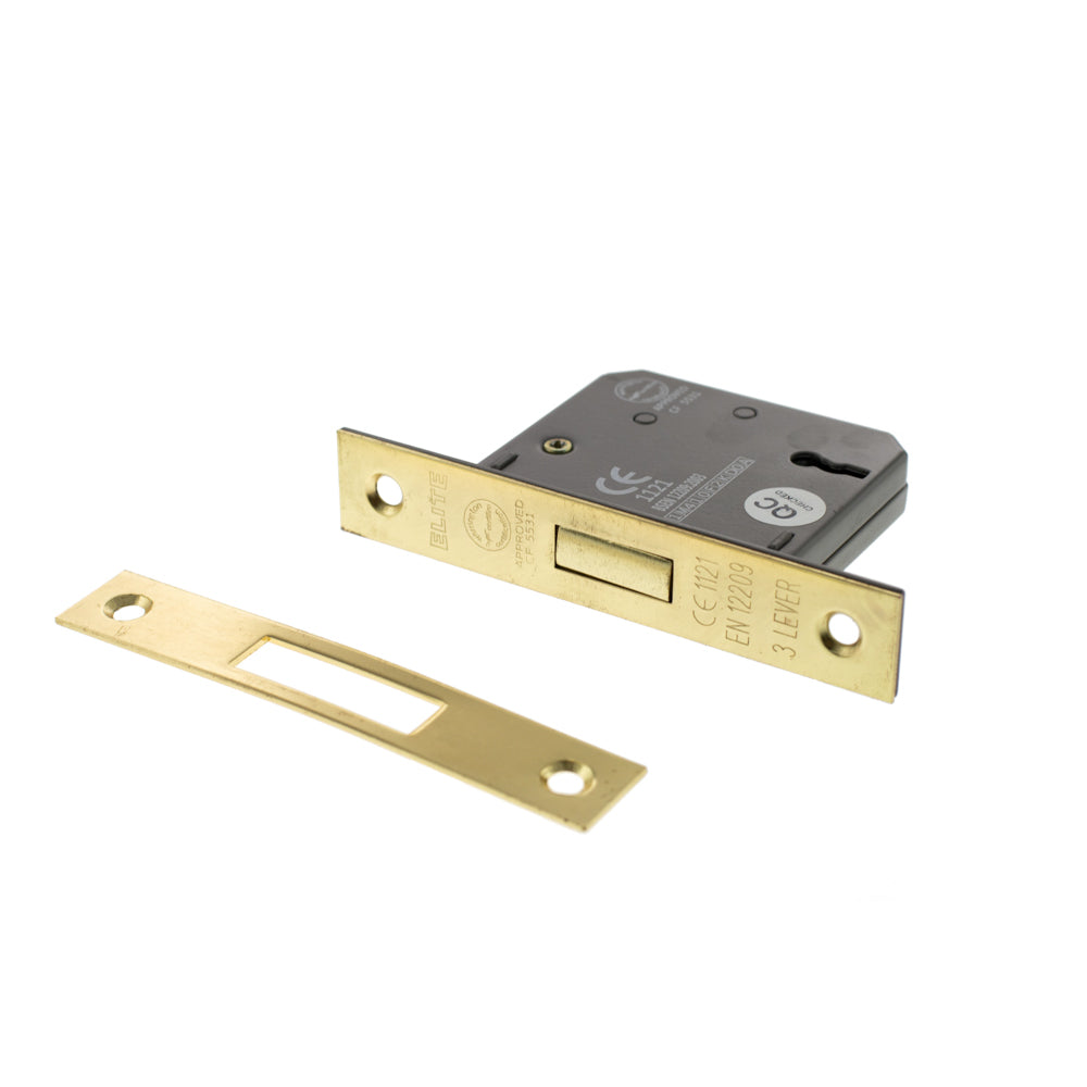 Atlantic 3 Lever Key Deadlock [CE] 3" - Polished Brass