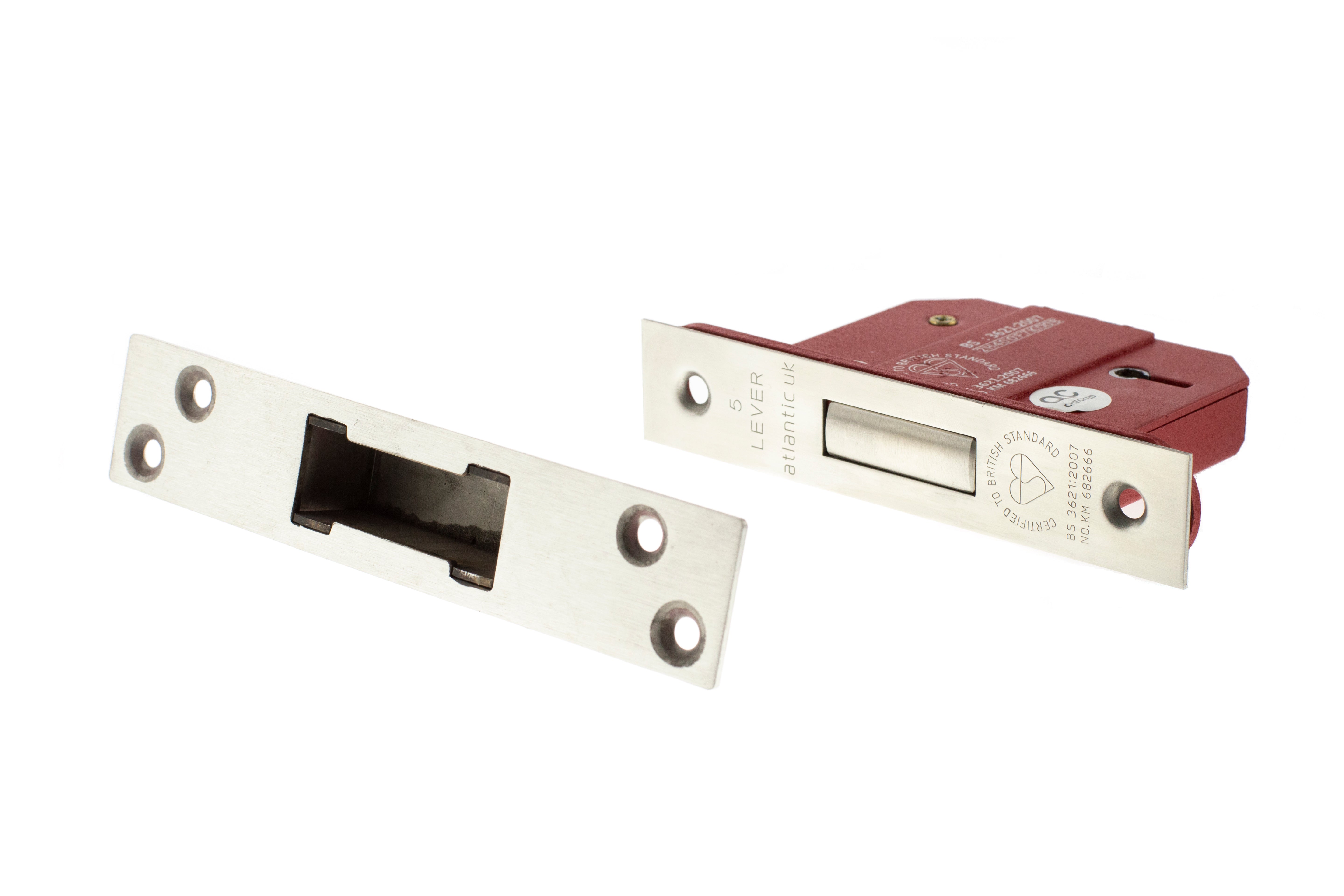 Atlantic 5 Lever Key Deadlock [BS] Keyed Alike 3" - Satin Chrome