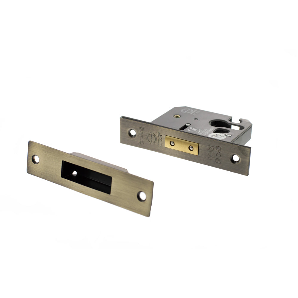 Atlantic Euro Deadlock [CE] 3" - Antique Brass