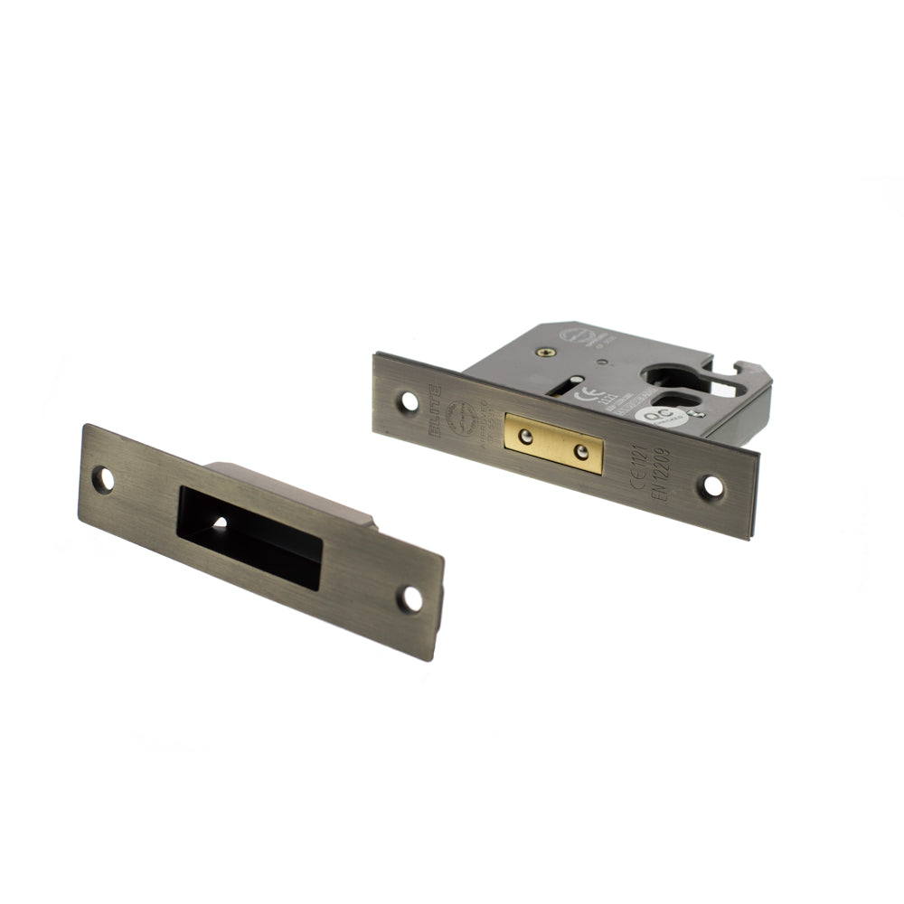 Atlantic Euro Deadlock [CE] 3" - Matt Antique Brass