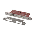 Atlantic DIN Radius Bathroom Lock Double Turn 60mm backset - Satin Stainless Steel
