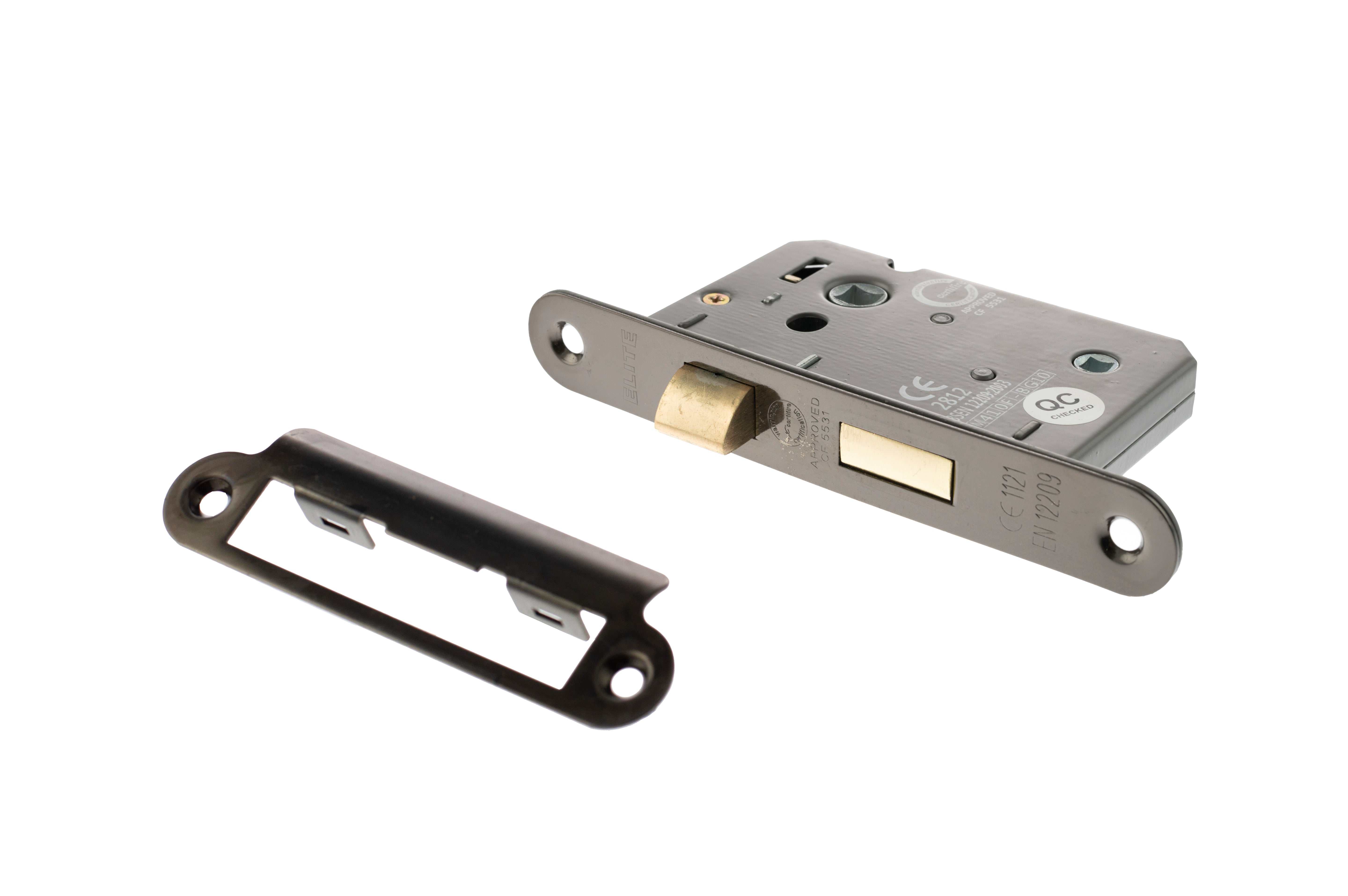 Atlantic Radius Corner Bathroom Lock [CE] 2.5" - Black Nickel