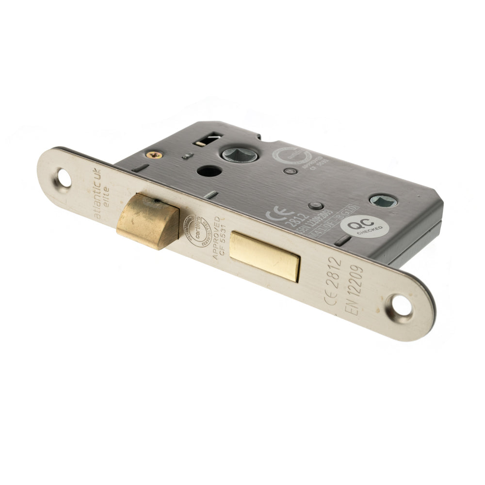 Atlantic Radius Corner Bathroom Lock [CE] 2.5" - Satin Nickel