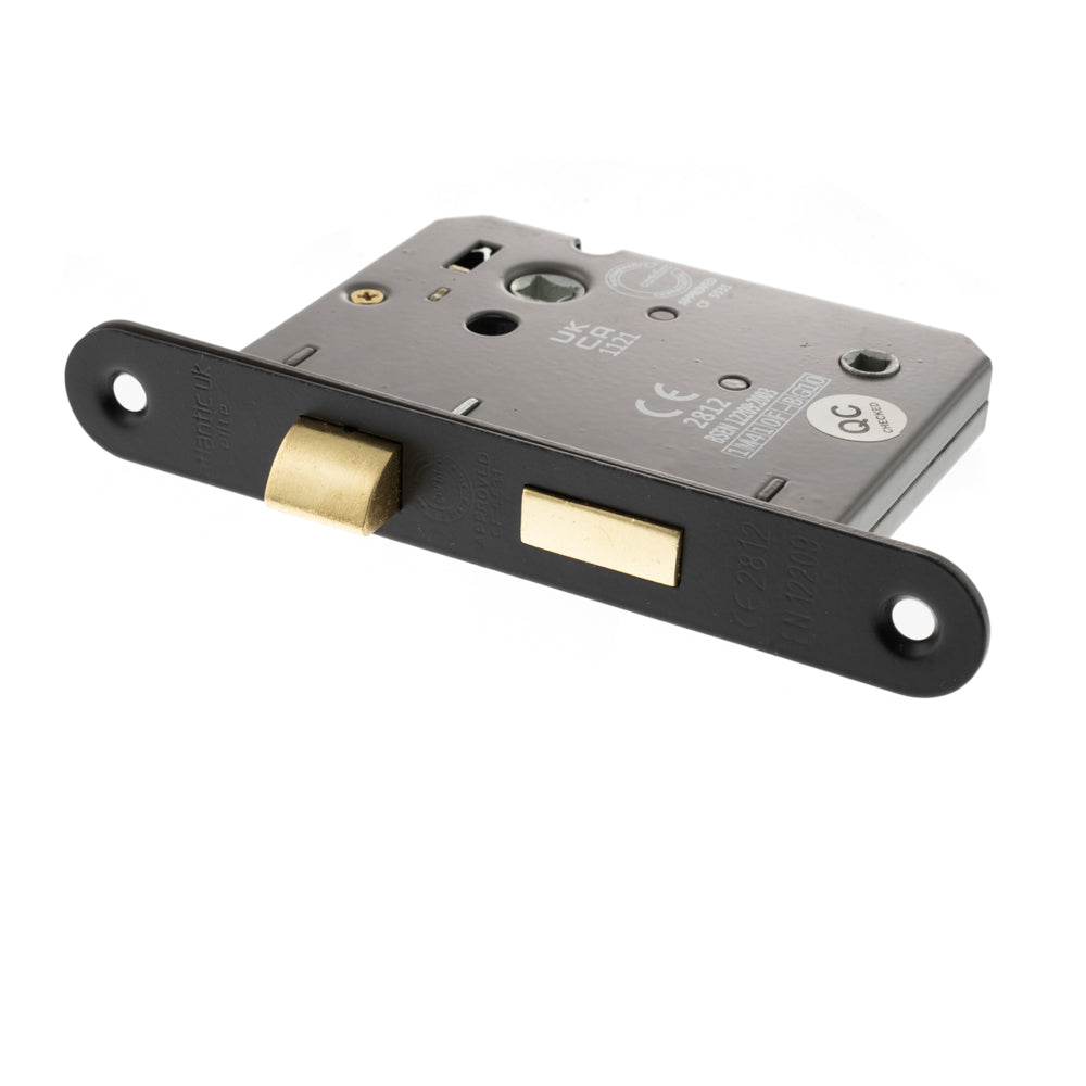 Atlantic Radius Corner Bathroom Lock [CE] 3" - Matt Black