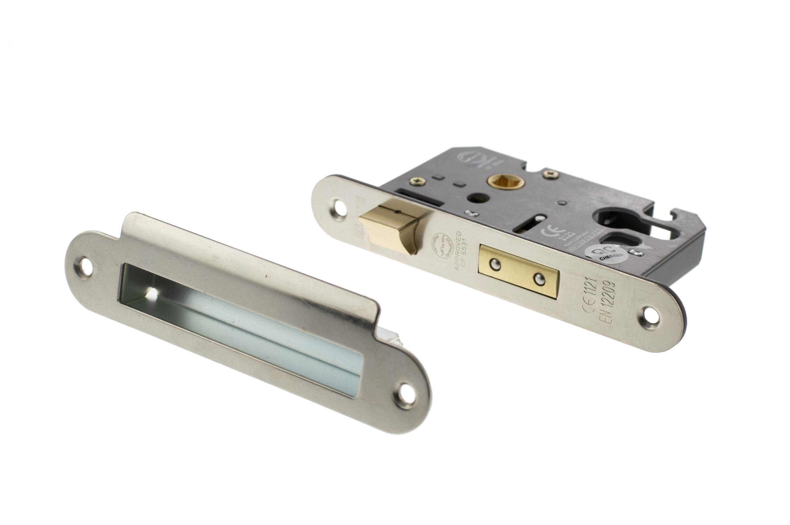 Atlantic Euro Radius Corner Sashlock [CE] 3" - Polished Nickel