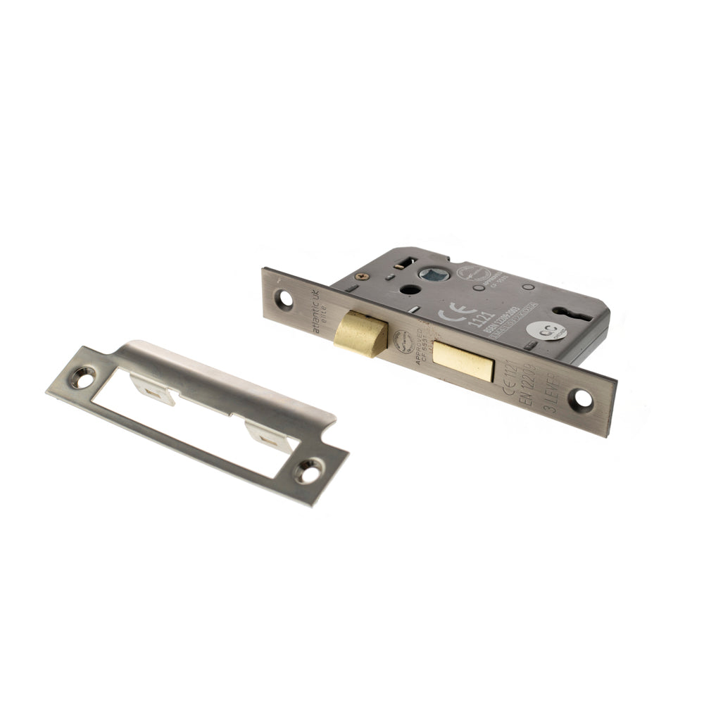 Atlantic 3 Lever Key Sashlock [CE] 2.5" - Matt Gun Metal